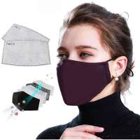 Washable Face Cover with Replaceable Carbon Filter, Cotton Mouth Protective Anti-Dust Facial Cover