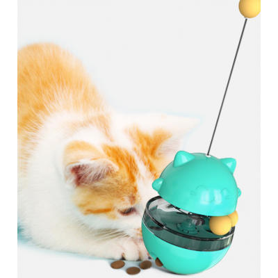 New design leaking food ball amuse stick cat tumbler cat wheel toy