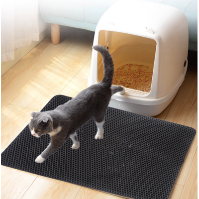 Amazon Litter Trapping  Double Layer Design Waterproof Urine Proof Trapper Cat Litter Mat Cat Food Mat